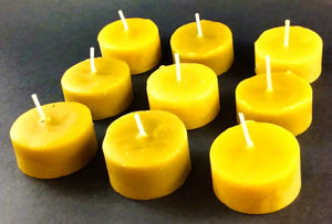 Beeswax tealight candles - set of 12