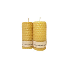 Load image into Gallery viewer, Natural rolled beeswax candles: 1, 2 or 3-pack
