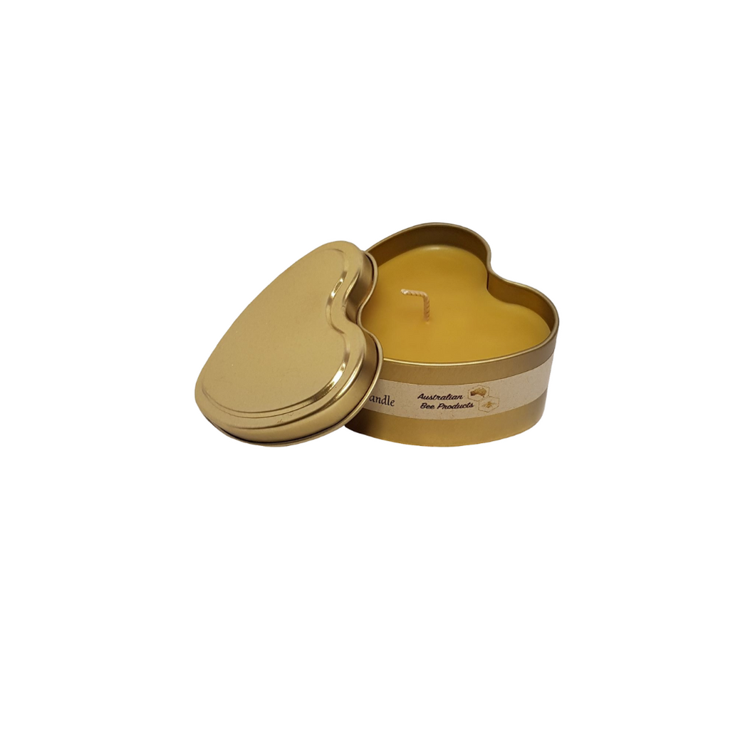 Heart beeswax candle